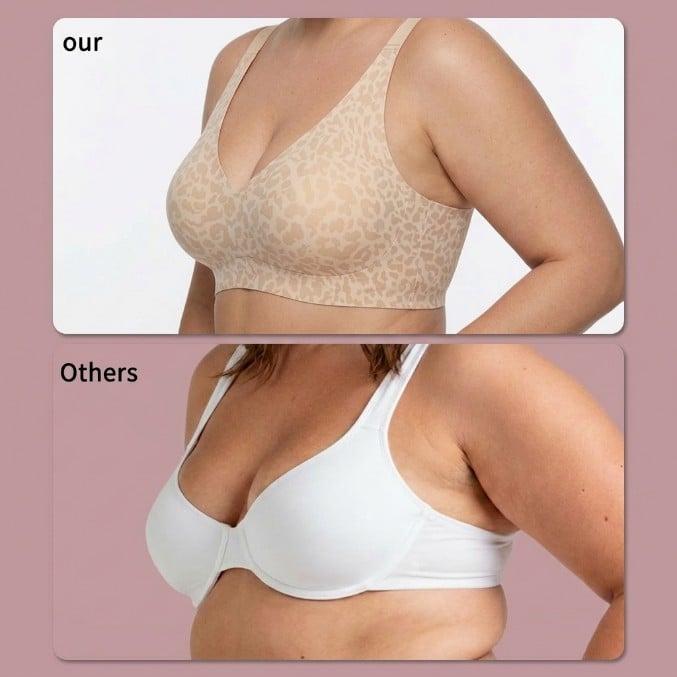 🏆LAST DAY SALE 49% OFF 🔥Super Firming Leopard Print Jelly  Bra | Women Wirefree Bras 👍No More Sagging Breasts