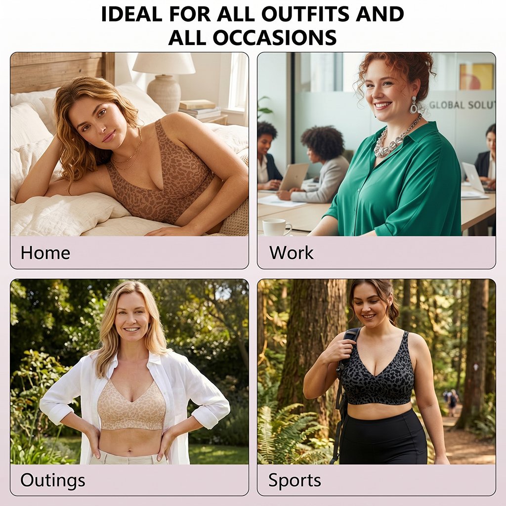 🏆LAST DAY SALE 49% OFF 🔥Super Firming Leopard Print Jelly  Bra | Women Wirefree Bras 👍No More Sagging Breasts