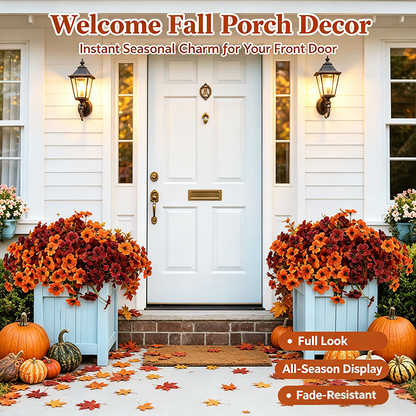Fall Artificial Flower Halloween , UV Resistant Colorful Fake Flower🍂