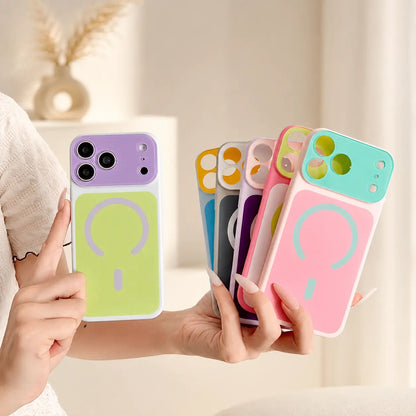 50K+ SOLD! 🌈 Dopamine Color Block Magnetic Phone Case | Ultra-Slim Matte PC Cover for iPhone 17 Pro Max
