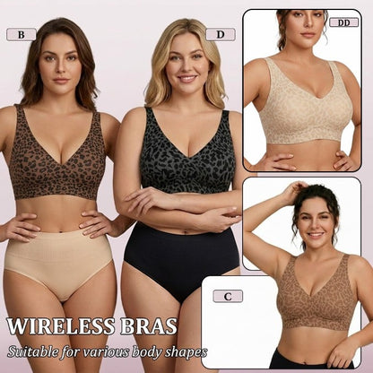 🏆LAST DAY SALE 49% OFF 🔥Super Firming Leopard Print Jelly  Bra | Women Wirefree Bras 👍No More Sagging Breasts