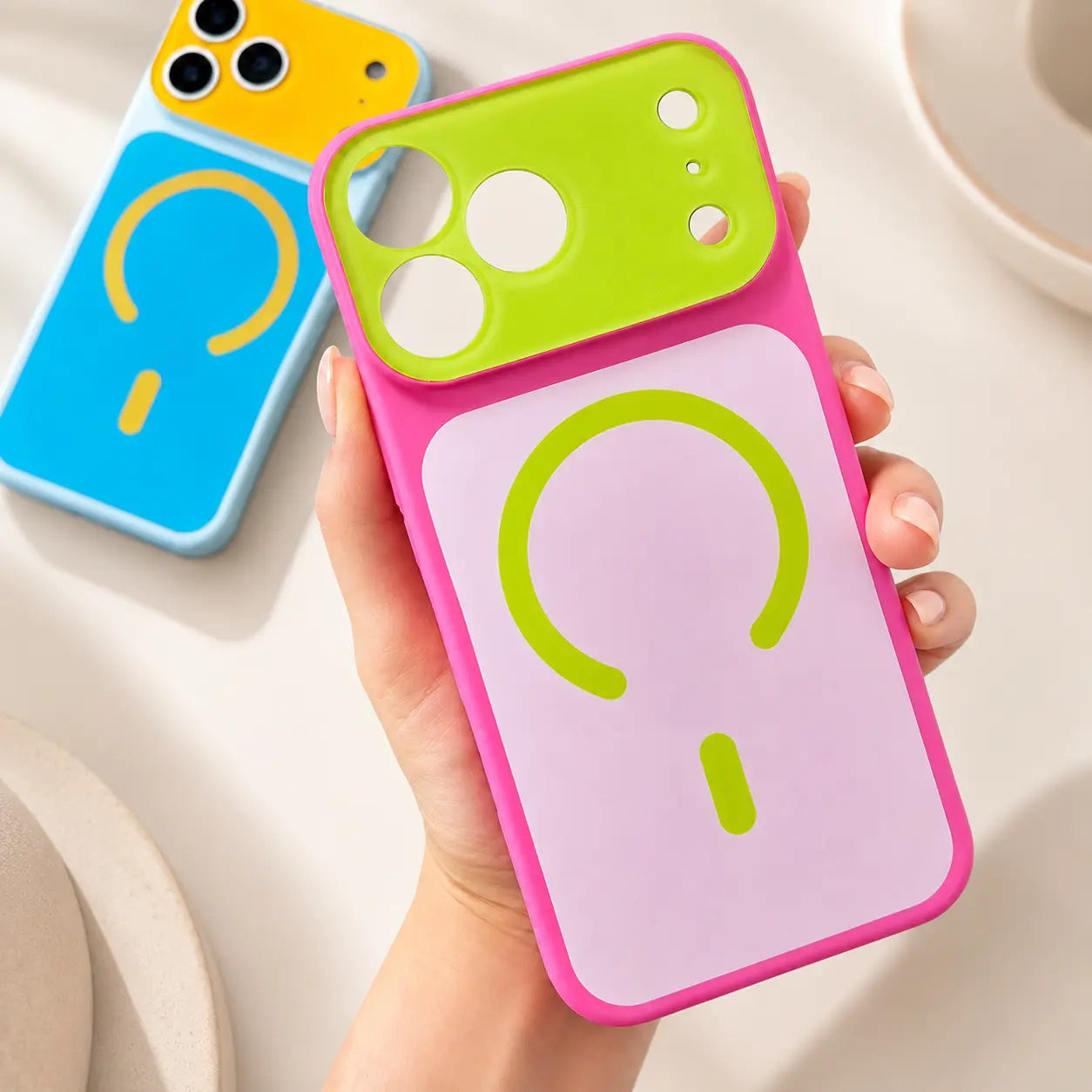 50K+ SOLD! 🌈 Dopamine Color Block Magnetic Phone Case | Ultra-Slim Matte PC Cover for iPhone 17 Pro Max