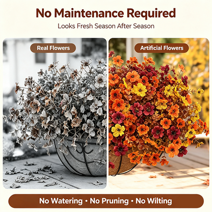 Fall Artificial Flower Halloween , UV Resistant Colorful Fake Flower🍂