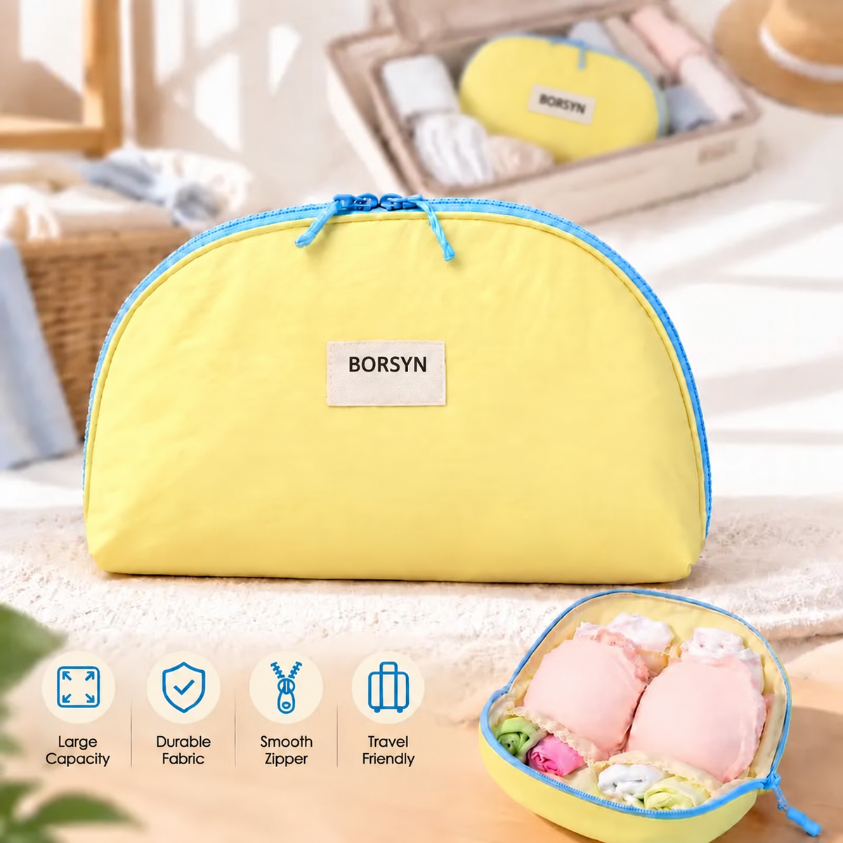 ✨ 3-in-1 Travel Underwear Storage Bag – Keep Bras, Panties & Socks Neatly Organized Anywhere