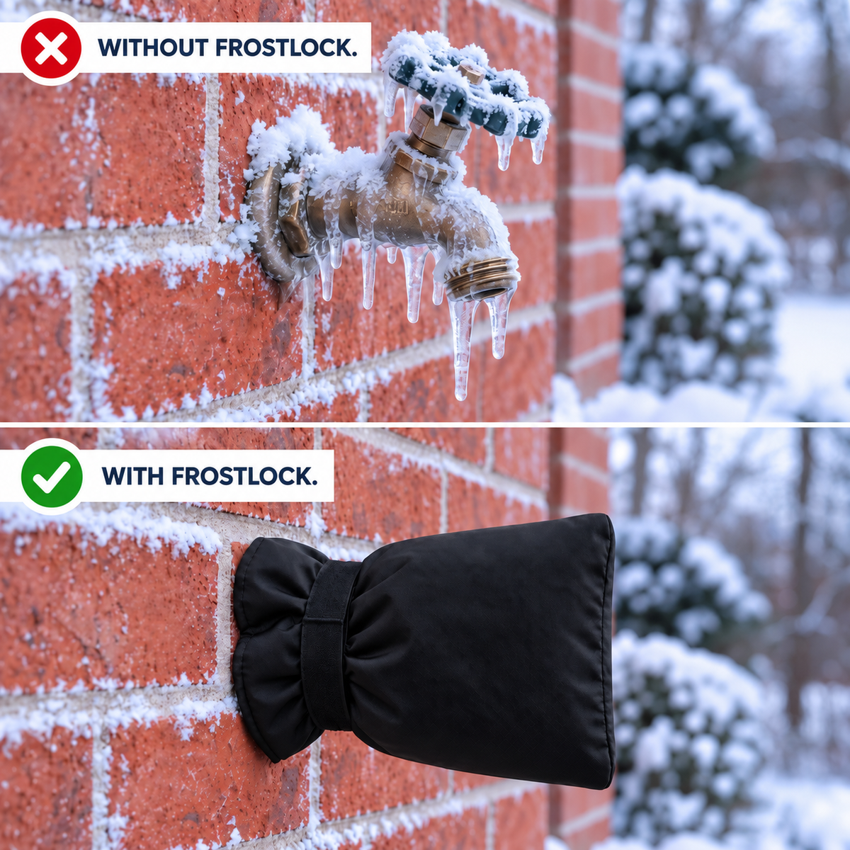 BORSYN FrostLock Outdoor Faucet Cover – Insulated Waterproof Faucet Protector for Winter