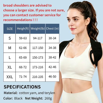 Elastic Posture Support for Men & Women – Lightweight Shoulder & Upper Back Support