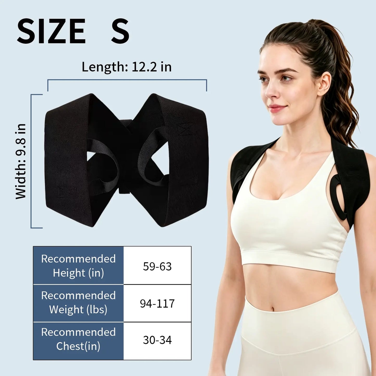 Elastic Posture Support for Men & Women – Lightweight Shoulder & Upper Back Support