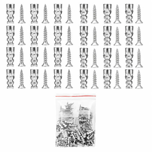 High Strength 6x14mm Hinge Repair Screws & 60-Pack Short Wall Anchors, Stripped Thread Fixer for Cabinet & Tile Mounting, Ideal for Home Users, Father's Day Gift