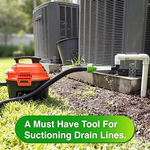AC Drain Line Cleaner Adapter Evacuates & Unclog AC Drain Line - HVAC to PVC AC Drain Line Cleaner Tool - Universal Fit AC Drain Line Unclogger - AC Drain Line Cleaning Tool - Clear Visibility