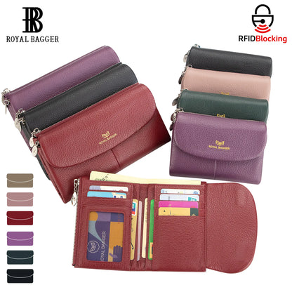 🛡️ RFID Blocking Genuine Leather Women's Wallet Wallet with 11 Card Slots