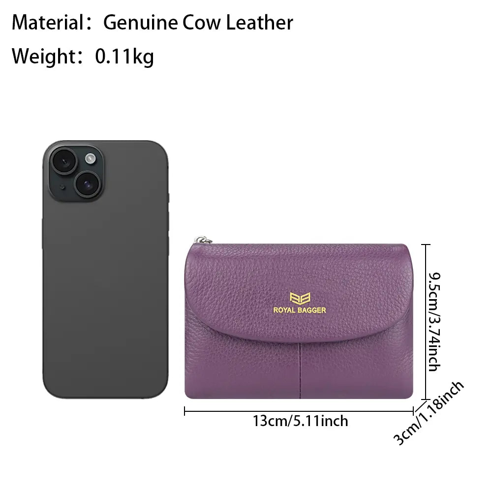 🛡️ RFID Blocking Genuine Leather Women's Wallet Wallet with 11 Card Slots