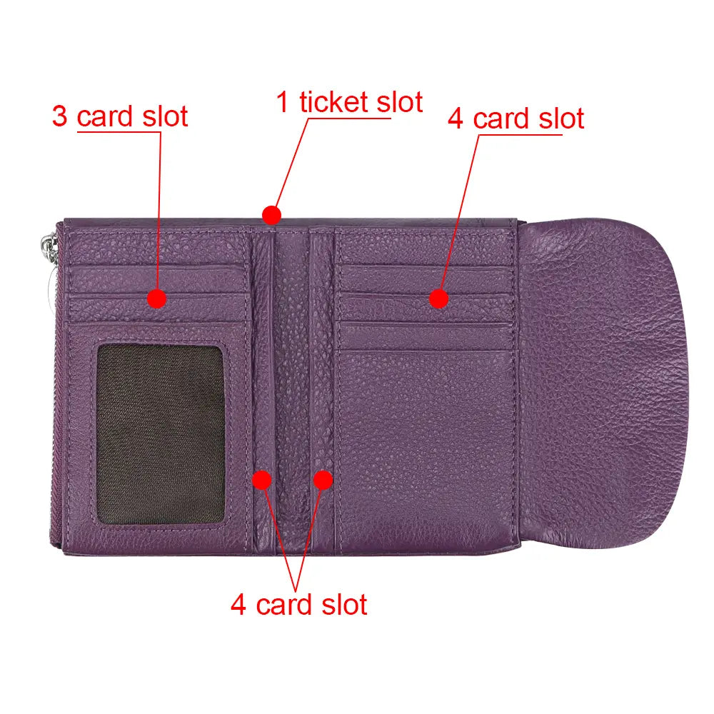 🛡️ RFID Blocking Genuine Leather Women's Wallet Wallet with 11 Card Slots