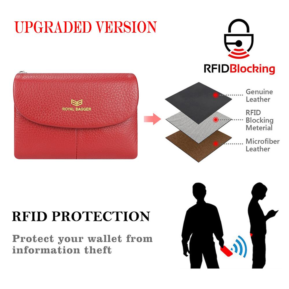 🛡️ RFID Blocking Genuine Leather Women's Wallet Wallet with 11 Card Slots
