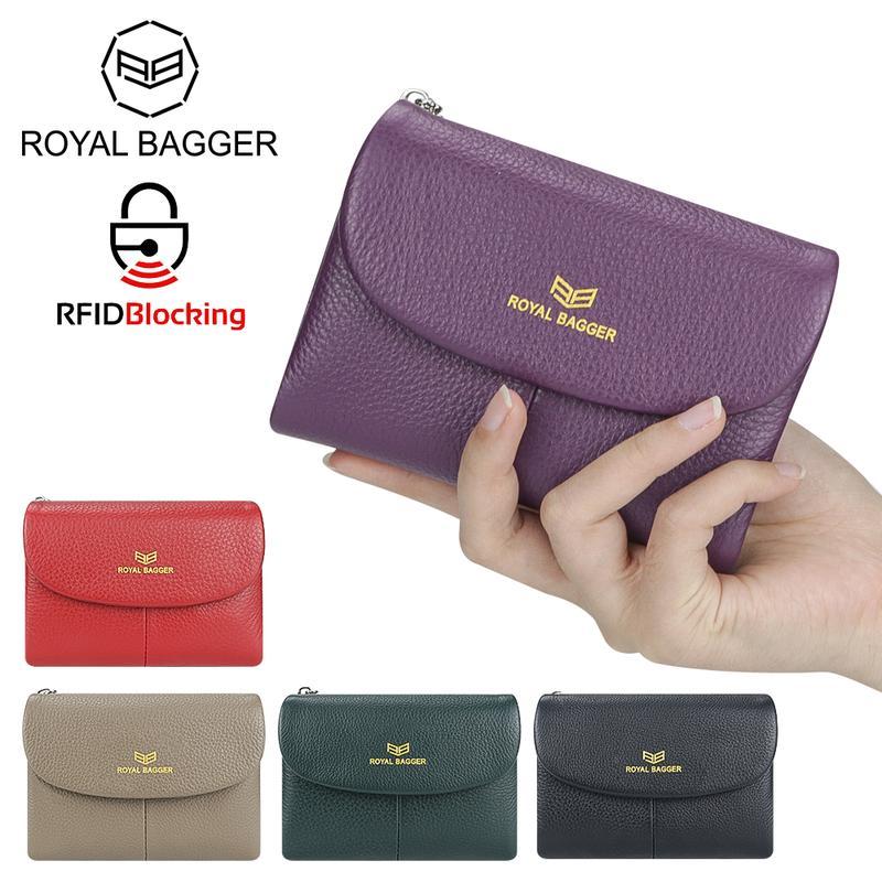 🛡️ RFID Blocking Genuine Leather Women's Wallet Wallet with 11 Card Slots