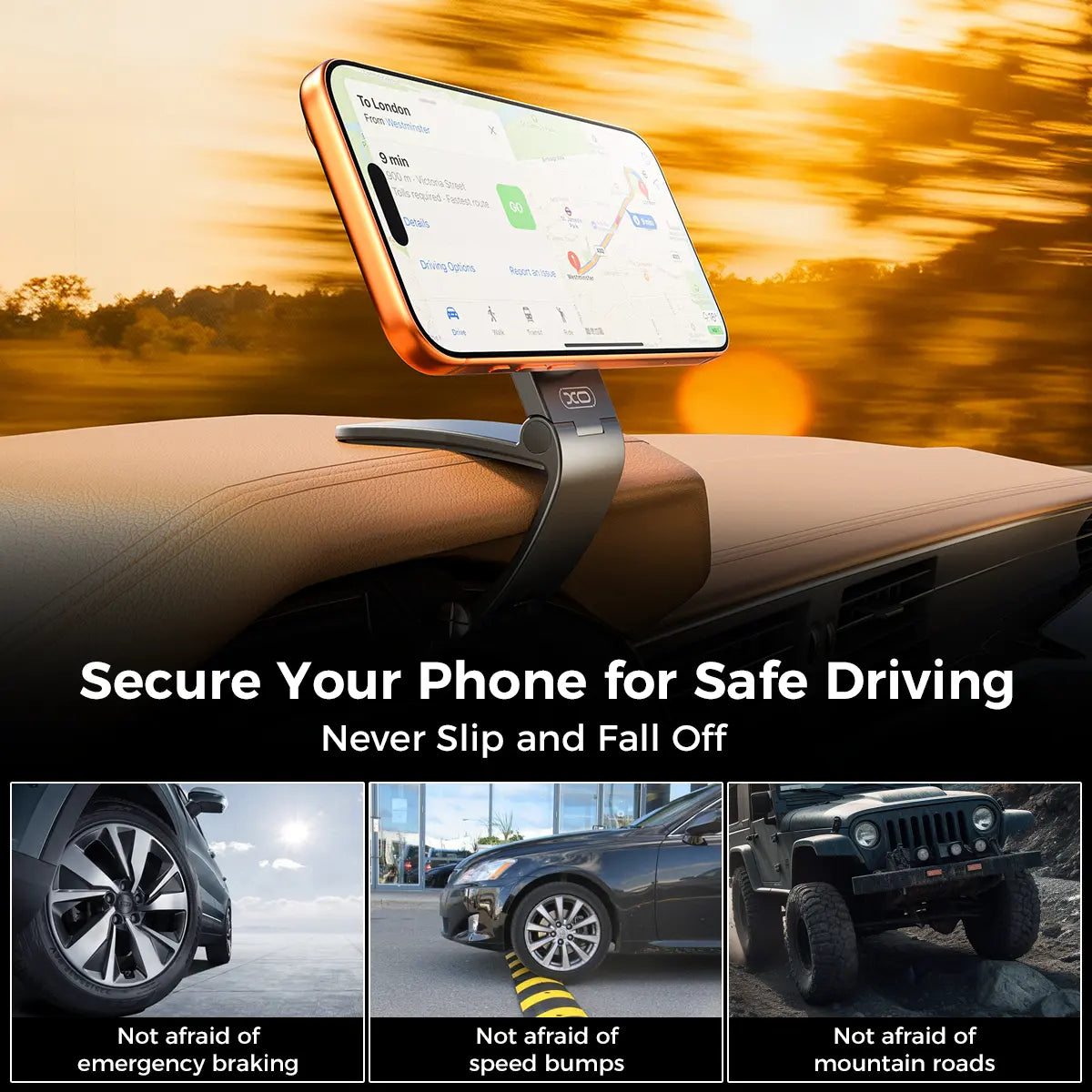 Magnetic Car Phone Mount,  Hands Free Cell Phone Holder Clip Car Accessories fit iPhone 17 16 15 14 13 12 Pro Plus Max 95° Adjustable Car Phone Holder for Magsafe Phone Holders