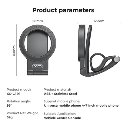 Magnetic Car Phone Mount,  Hands Free Cell Phone Holder Clip Car Accessories fit iPhone 17 16 15 14 13 12 Pro Plus Max 95° Adjustable Car Phone Holder for Magsafe Phone Holders