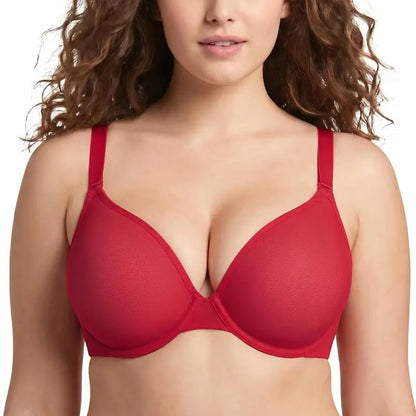 Air Light Breathable Sheer Mesh Halter Bra Plus Size Summer Unlined Full Coverage Bra Underwire Support Non Padded Bra Lightweight Convertible Multiway 5-Way Wear Front Adjustable Detachable Straps Comfort Everyday Womenswear