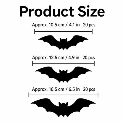 3D Bat Light LED Decorations, 12pcs/24pcs Halloween Spooky Ornaments, Bendable Wall Stickers with Smooth Bubble-Free Application, Easy Install Battery Powered Glowing Decor, Non-Remote Indoor Decor for Home, Party, Window, Door, Festival