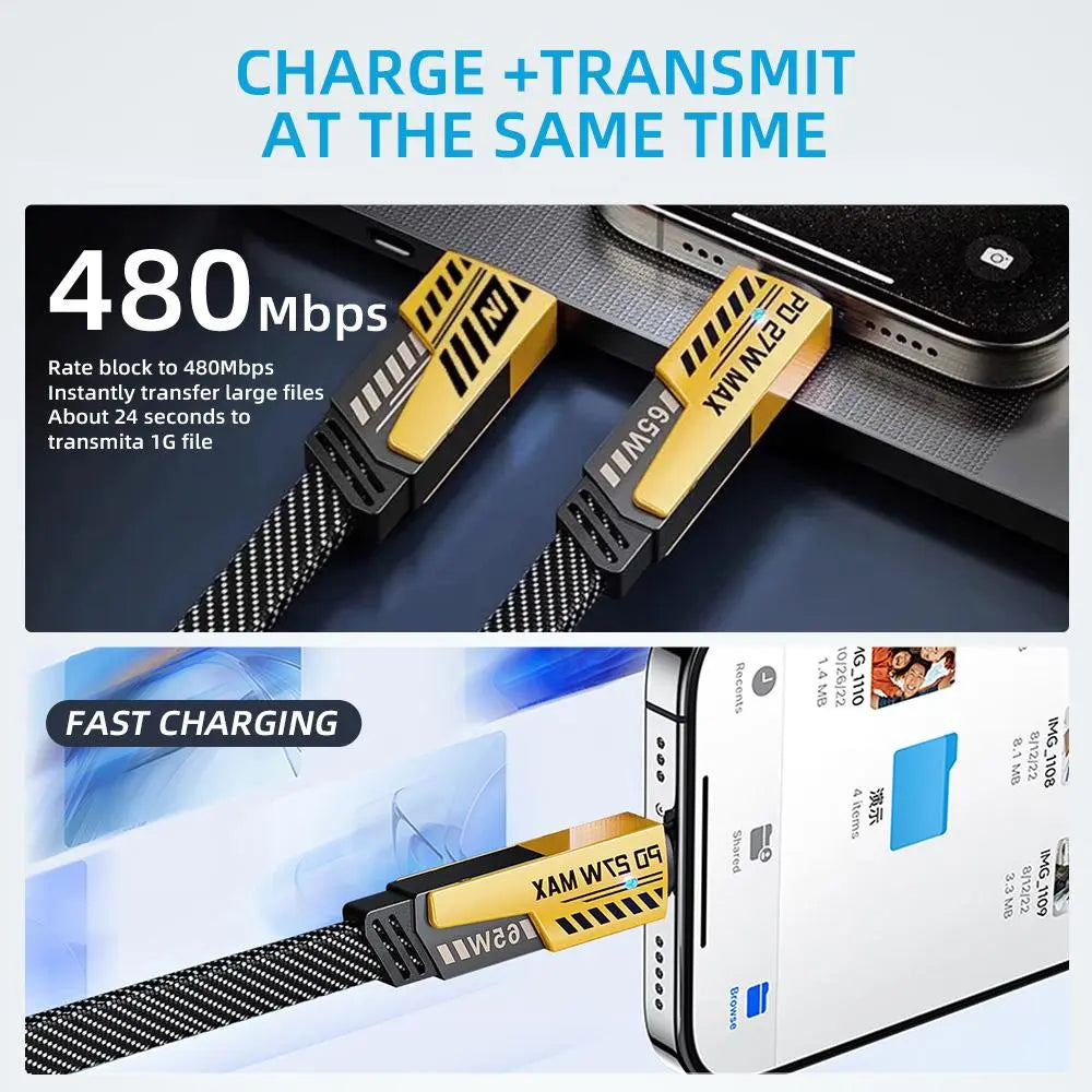 Charge More, Carry Less — 120W Multi-Port Fast Charger & 4-in-1 Cable