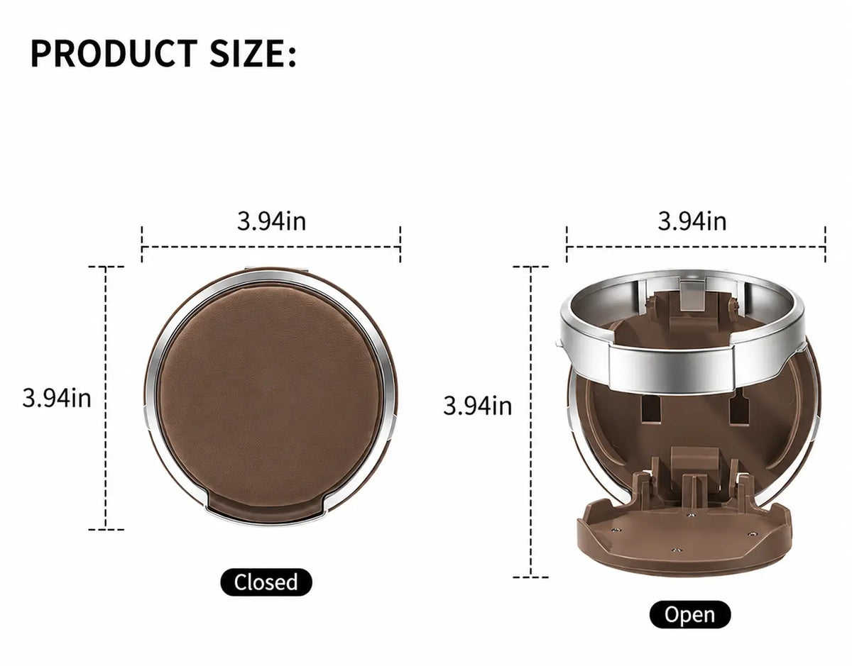 Universal Foldable Car Cup Holder with Hook, Space-Saving Vehicle Drink Holder for Bottles, Coffee Cups & Tumblers, Car Interior Storage Organizer