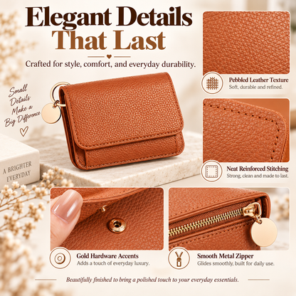 Luna Mini Wallet | Elegant Slim Card Holder With Coin Pocket