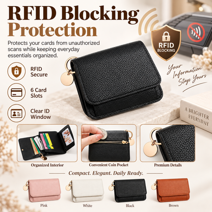 Luna Mini Wallet | Elegant Slim Card Holder With Coin Pocket
