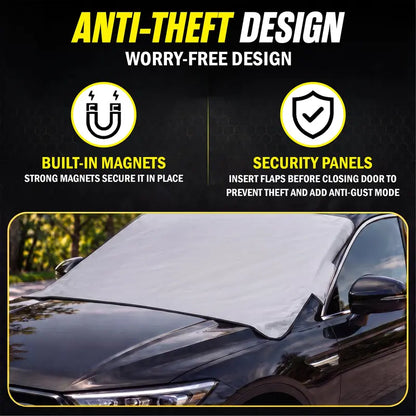 Borsyn 365 Windshield Protector – All-Season Cover for Automobiles – All-Weather Sunshade, Snow, Ice Car Cover & Reversible with Anti-Theft Panels