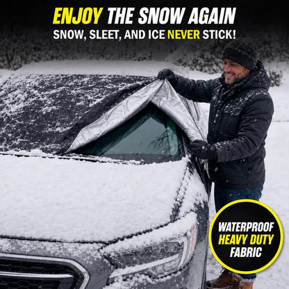 Borsyn 365 Windshield Protector – All-Season Cover for Automobiles – All-Weather Sunshade, Snow, Ice Car Cover & Reversible with Anti-Theft Panels