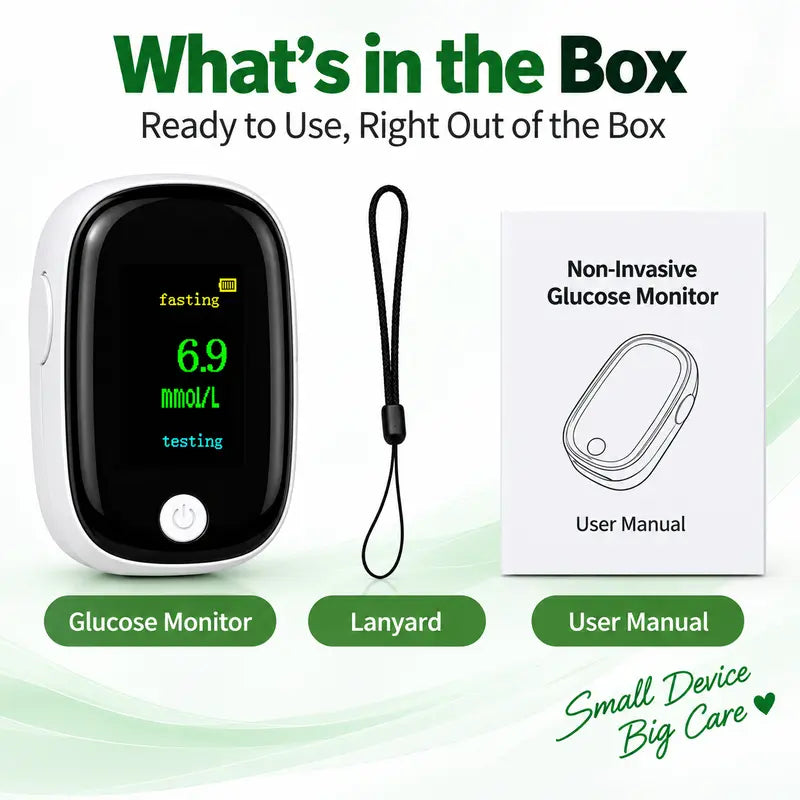 Noninvasive Blood Glucose Monitor,Displays test results within 5 seconds,Health Monitoring Devices with LED Displays—The Perfect Gift for Seniors