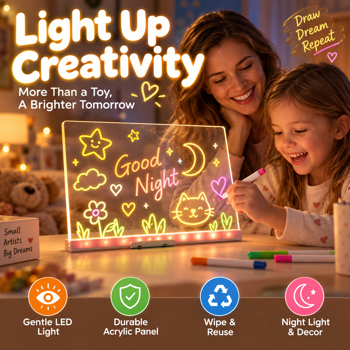 Borsyn™ Light-up LED drawing board for kids