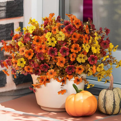 Fall Artificial Flower Halloween , UV Resistant Colorful Fake Flower🍂