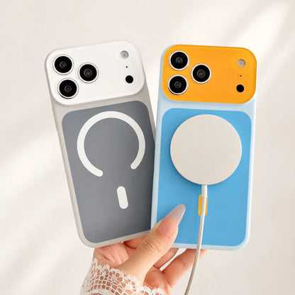 50K+ SOLD! 🌈 Dopamine Color Block Magnetic Phone Case | Ultra-Slim Matte PC Cover for iPhone 17 Pro Max