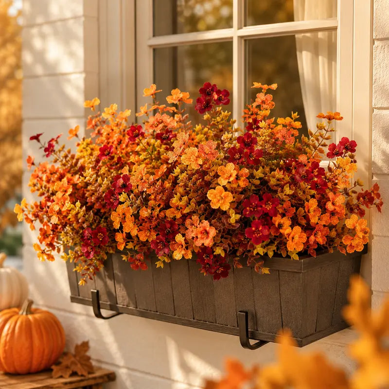 Fall Artificial Flower Halloween , UV Resistant Colorful Fake Flower🍂