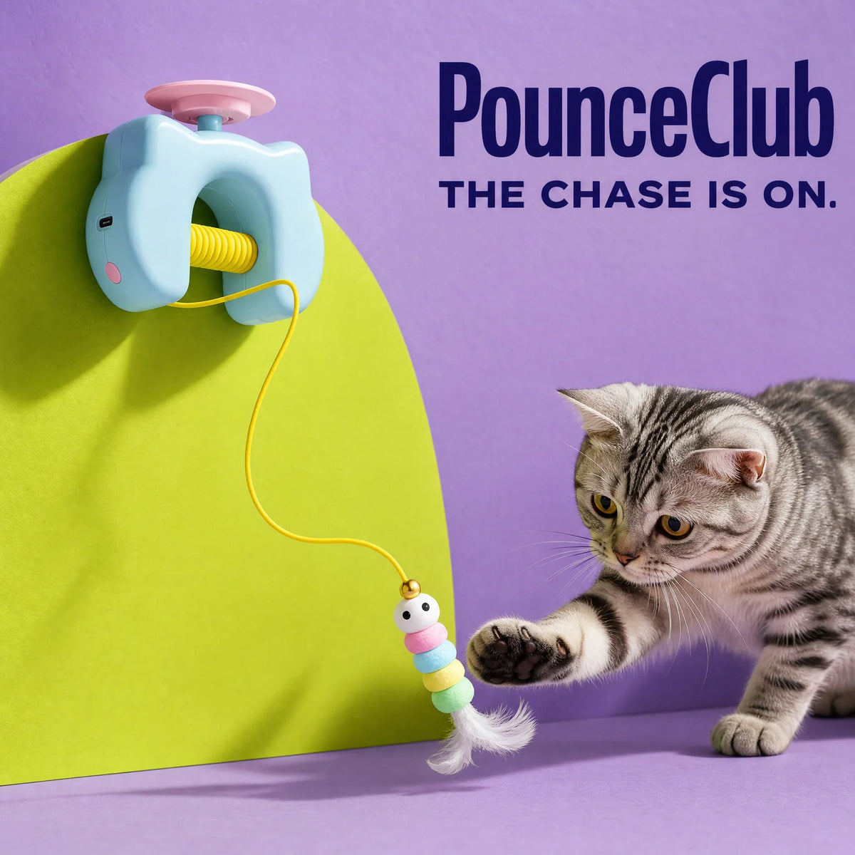 PounceClub – Automatic Yo-Yo Cat Toy.Help your chubby cat get moving again.