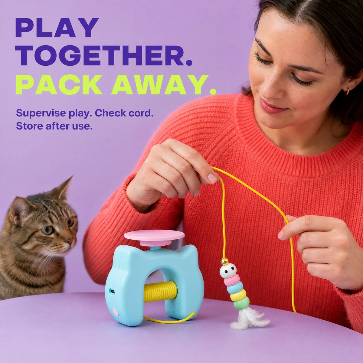 PounceClub – Automatic Yo-Yo Cat Toy.Help your chubby cat get moving again.