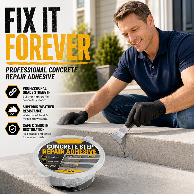 💞50K+ SOLD!🧰🛠️ Concrete Step Repair Adhesive-Strong, Fast, and Looks Like New!