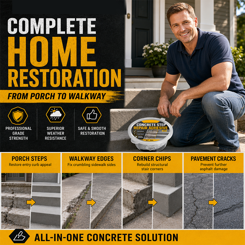 💞50K+ SOLD!🧰🛠️ Concrete Step Repair Adhesive-Strong, Fast, and Looks Like New!